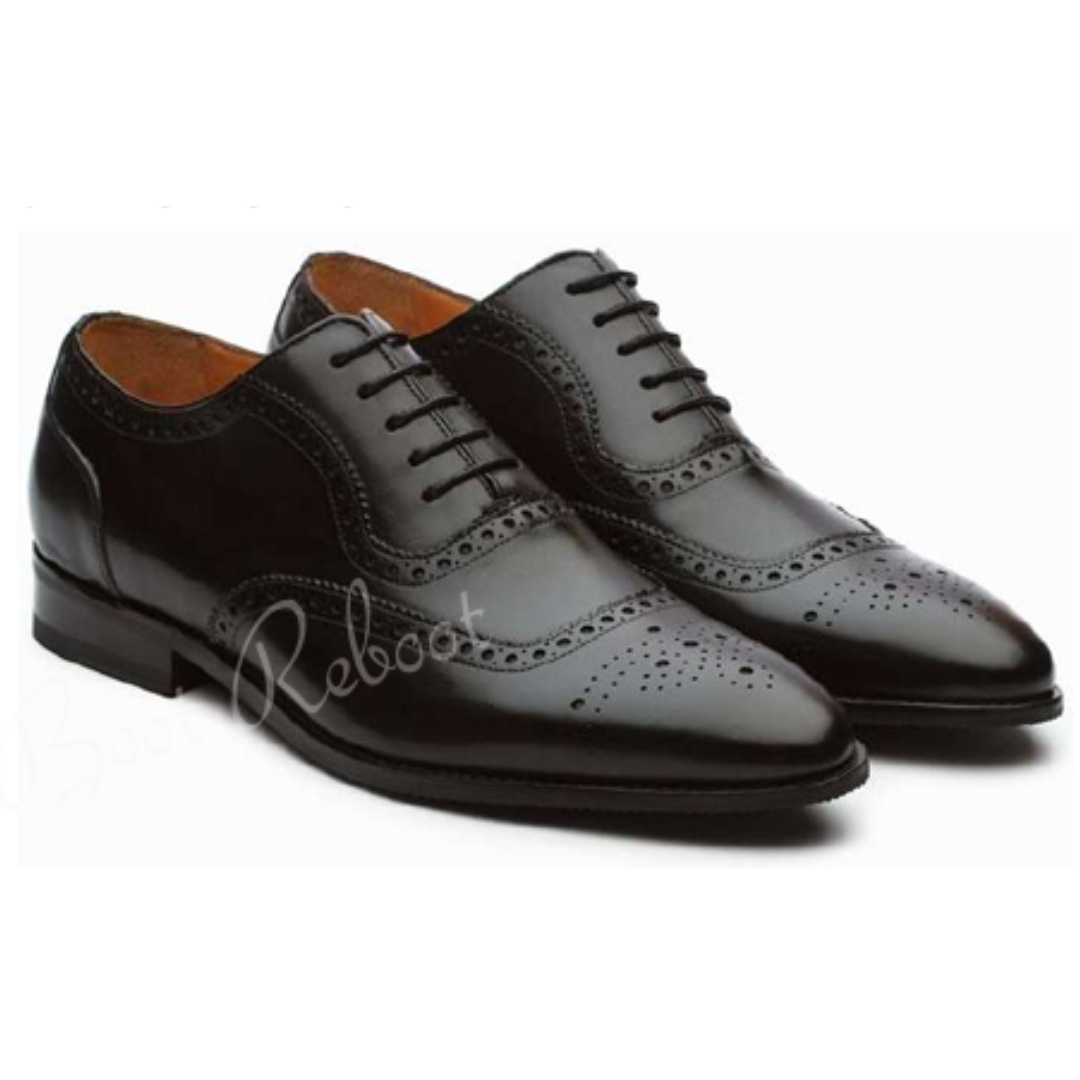Leather Swan Neck Laceups Shoes